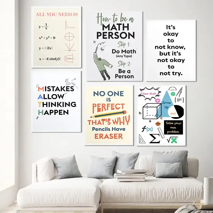 Toile peinture mathématiques affiche Art impression