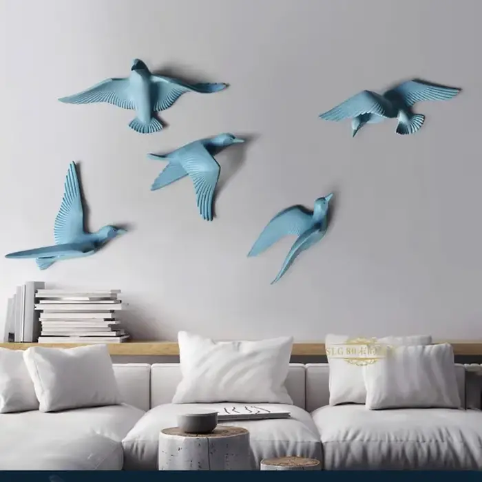 Décoration murale 3D en résine en forme de colombe pour salon européen