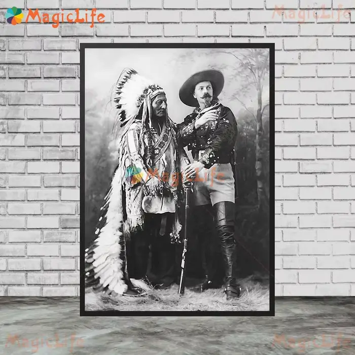 Affiche Murale Nordique de la Tribu Indienne, Soldat des Scouts de Buffle, Peinture sur Toile Sans Cadre