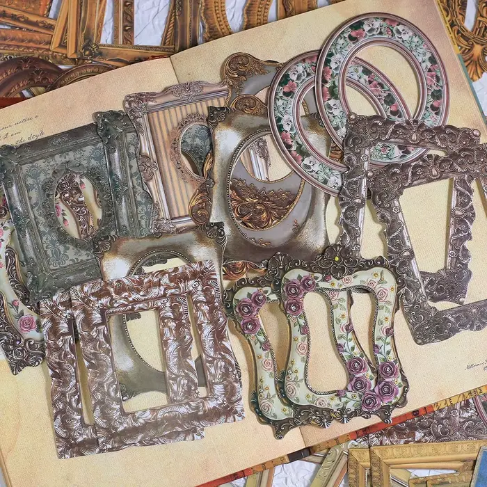 Journamm 80 pièces cadre papier autocollant Pack Vintage