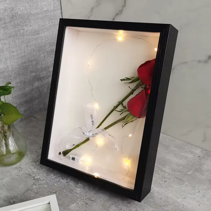 Cadres de boîte à ombre, présentoir de Bouquet, étui à fleurs, profondeur de 3cm, cadre Photo en boi