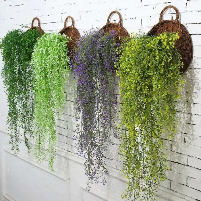 Plantes artificielles vignes fleur tenture murale Faux rotin intérieur extérieur plante verte plante fleur décoration murale décor à la maison