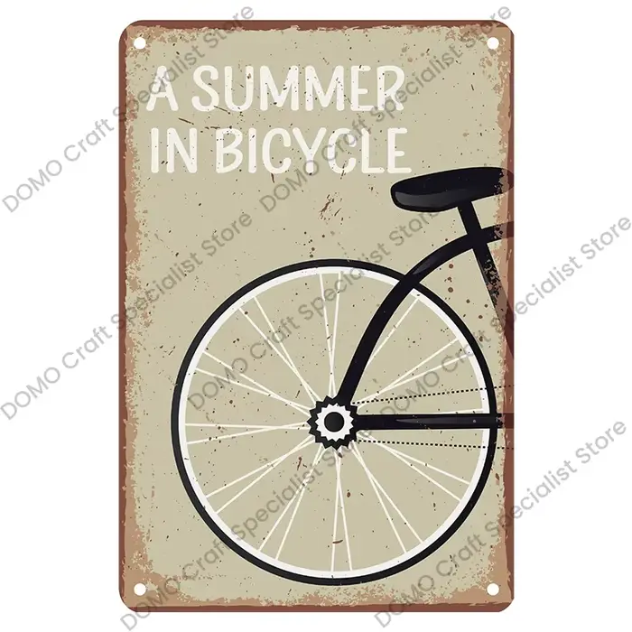 Panneaux Métalliques Rétro de Vélo, Affiche Vintage, Cyclisme du Monde, Décoration Murale pour Garag
