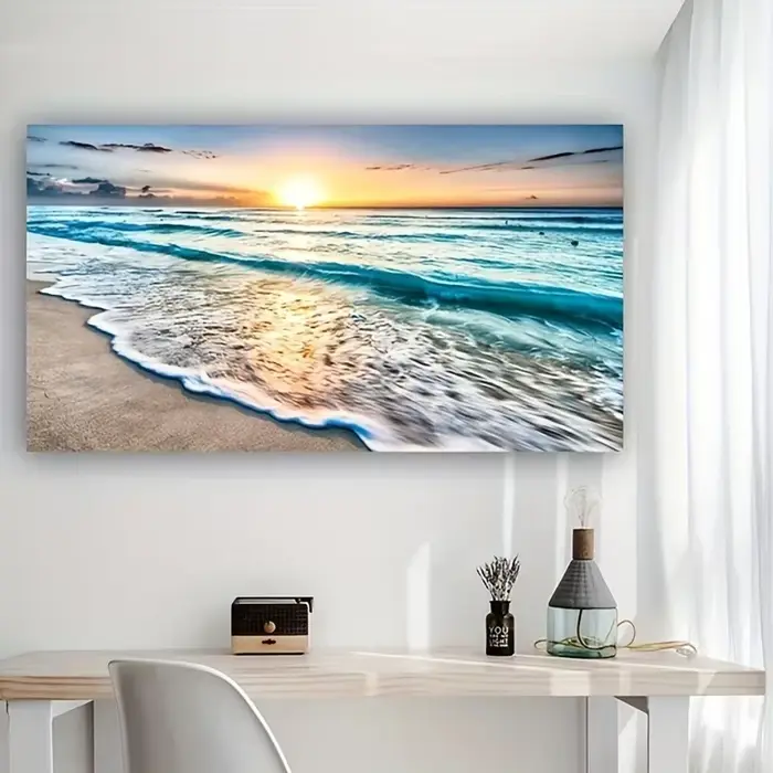 Affiche murale Paysage Coucher de soleil sur la plage