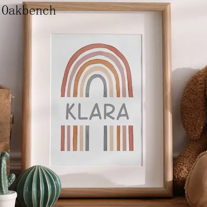 Affiche en Toile Arc-en-ciel Personnalisée avec Nom