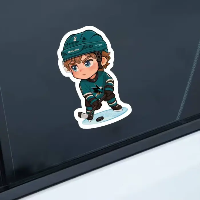 Autocollants imperméables de style Chibi Will Smith Hockey pour décorer les fenêtres de voitures