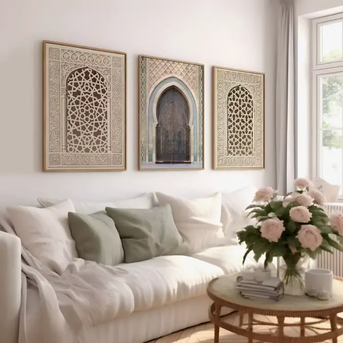 Décoration murale imprimable sans cadre représentant une mosquée marocaine
