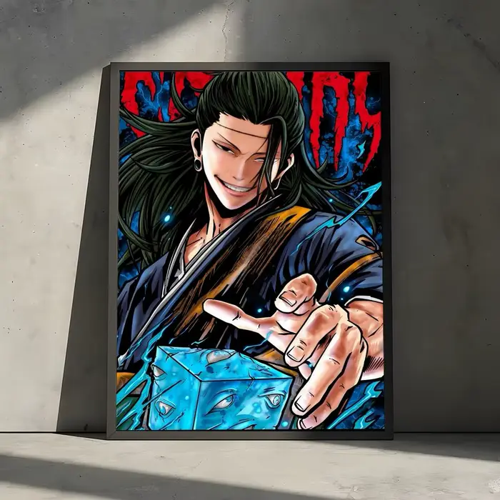 Affiche murale en toile de coton avec calligraphie, peinture Anime J-jujutsu Kaisen, décoration de h
