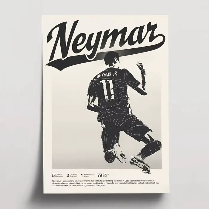 Affiches d'étoiles de sport N_Neymars, peintures décoratives, étude, chambre à coucher, Bar, fond, p