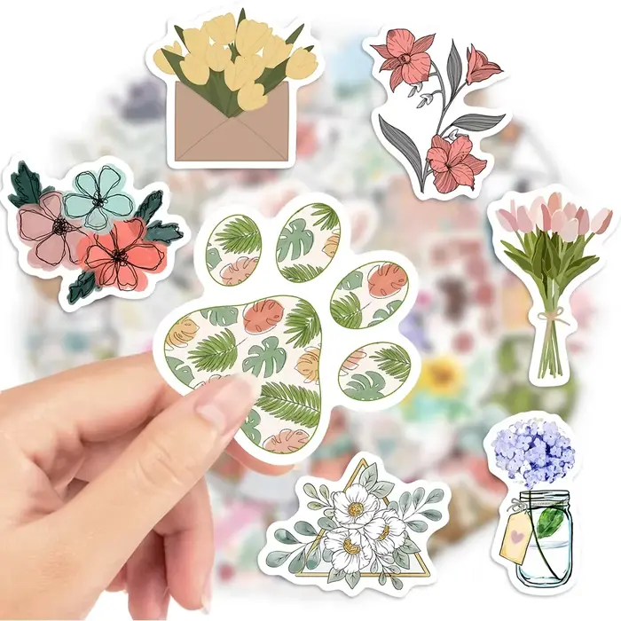 Jolis autocollants à motifs floraux