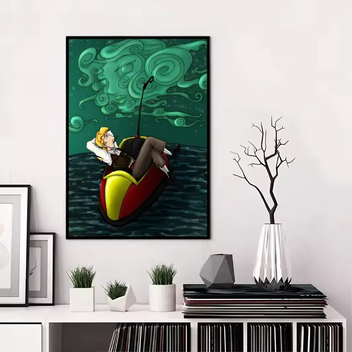Affiche sur toile de calligraphie, peinture du Secret de l'île des singes: sans plis, imperméable, D