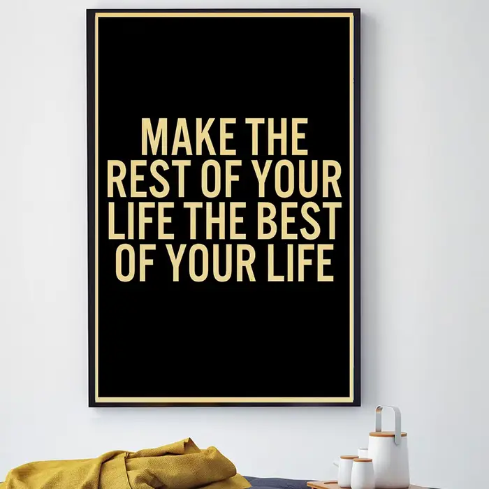 Affiche murale de texte de motivation sans cadre