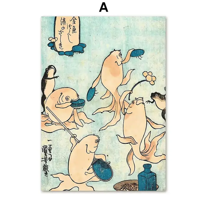 Hokusai Ohara Koson affiche d'art japonais Vintage chambre d'amis maison Bar café décoration décorat