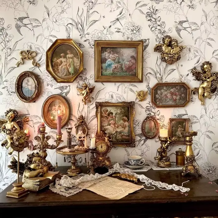 Vintage forêt style européen Relief vieilli cadre Photo maison et chez l'habitant décoration murale