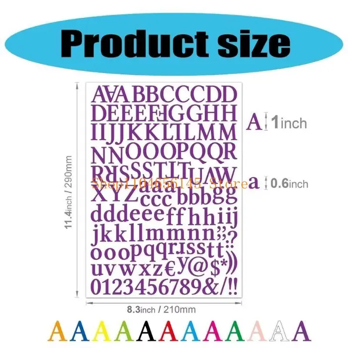5ASD 12 feuilles lettres multicolaires Autocollant pour le scrapbooking Decors Letter Sticker