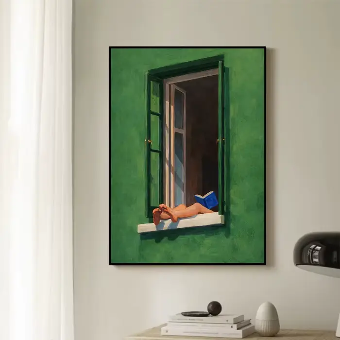 Affiche abstraite contemporaine minimaliste avec des figures rouges