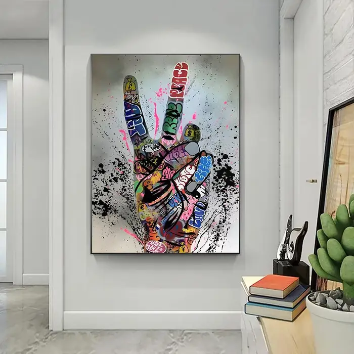 Affiche d'art Mural avec gestes de Graffiti de rue