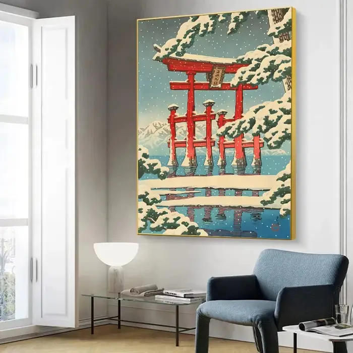 Paysage japonais ukiyo-e Kawase Hasui œuvres d'art affiche