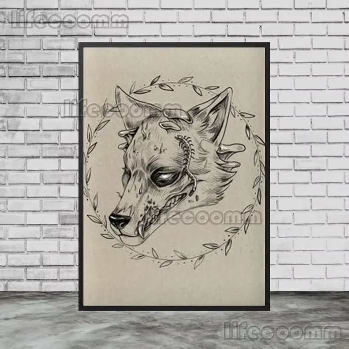 Toile d'art mural Vintage loup loup-garou pour garçon et fille