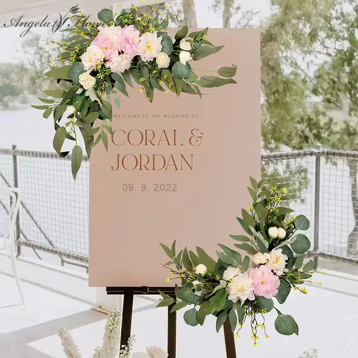 Guirxiété murale de fleurs artificielles pour mariage
