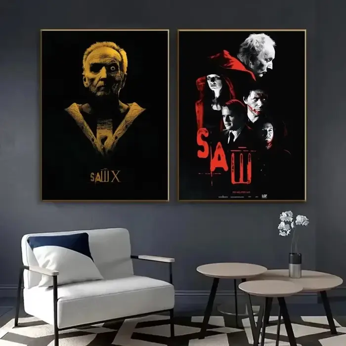 H-film d'horreur scie esthétique toile peinture affiche mur Art photo chambre décoration