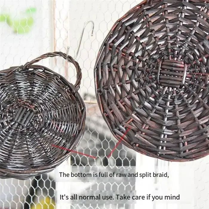 ABKW - Panier mural en osier naturel pour fleurs