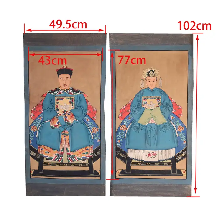 Peinture d'ancêtre peinte à la main sur tissu de toile, peinture d'aspect antique sans cadre