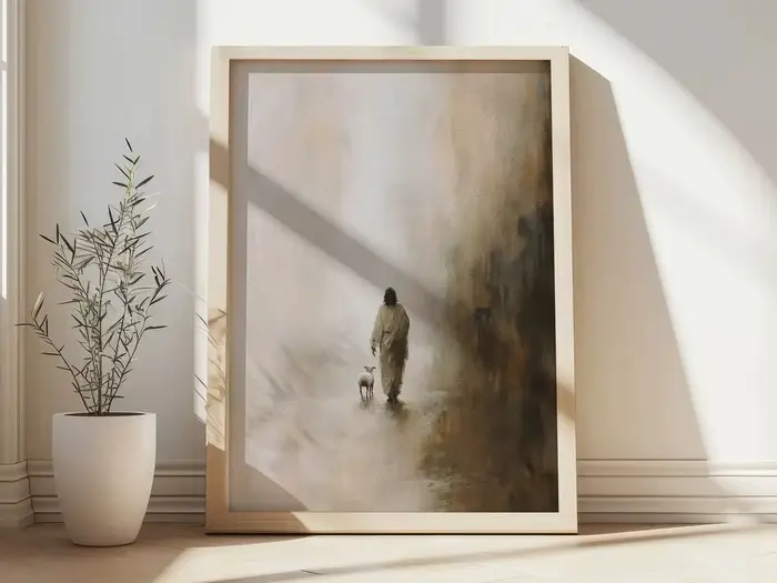 Tableaux et affiches sur toile « Jésus et les moutons perdus »