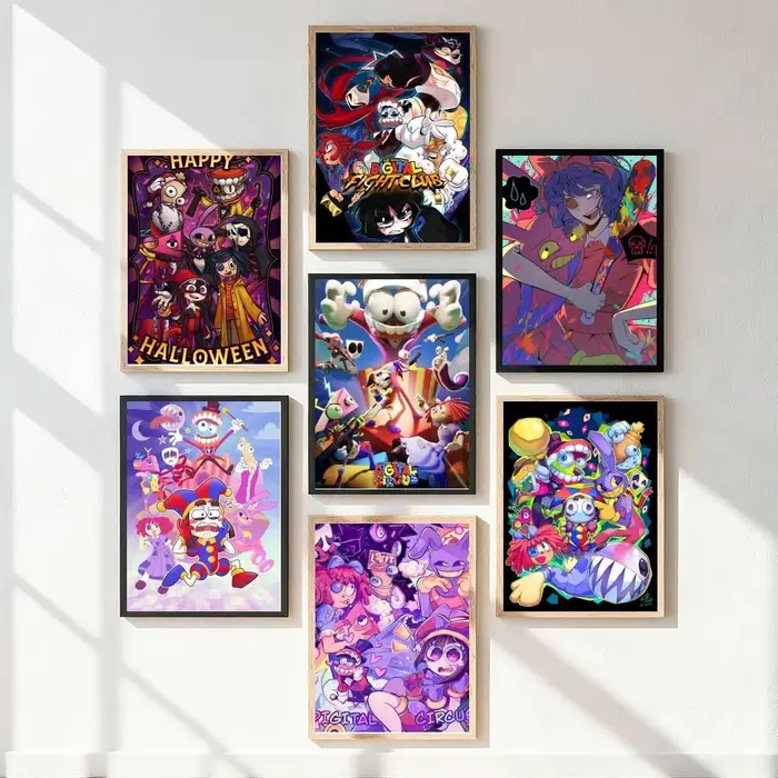 Affiche de dessin animé The Amazing Digital Circus, impression artistique, style Anime, décoration de maison, cadeau idéal, décoration de chambre parfaite