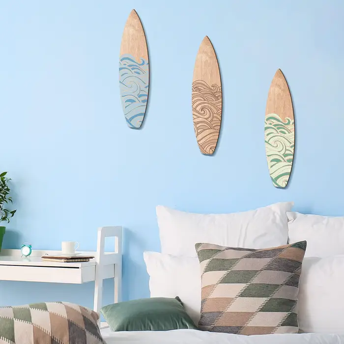 Décoration murale de planche de surf en bois