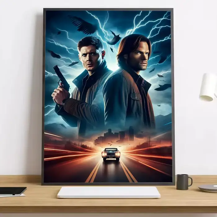 Affiche sur toile HD de la série télévisée Supernatural, peinture calligraphique, décoration esthéti