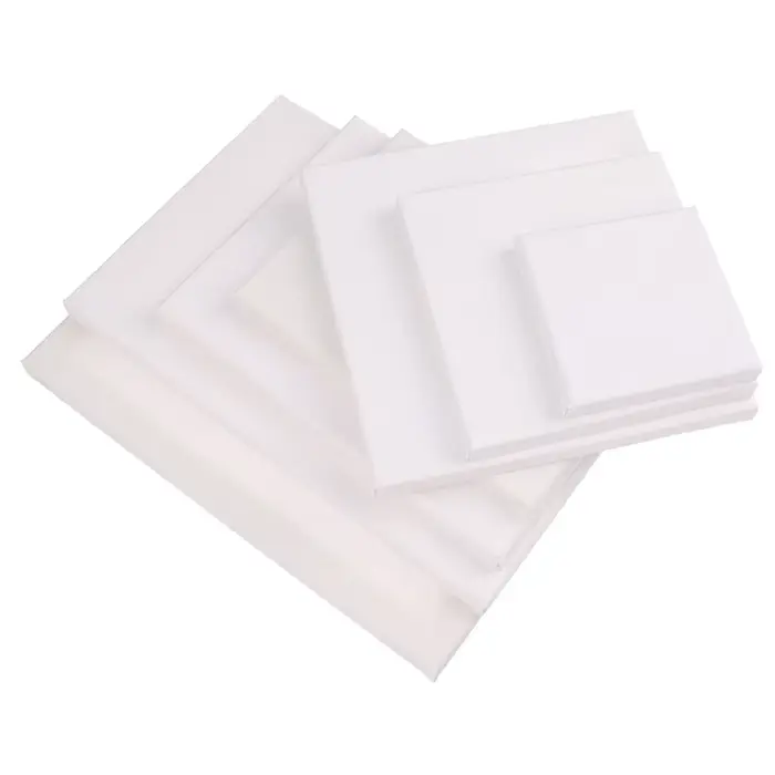 Toile d'artiste carrée vierge blanche