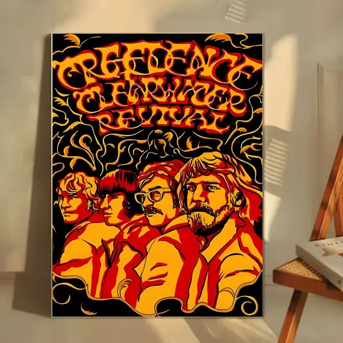 Affiche de la légendaire groupe de rock américain C-Creedence Clearwater Revival, autocollant mural