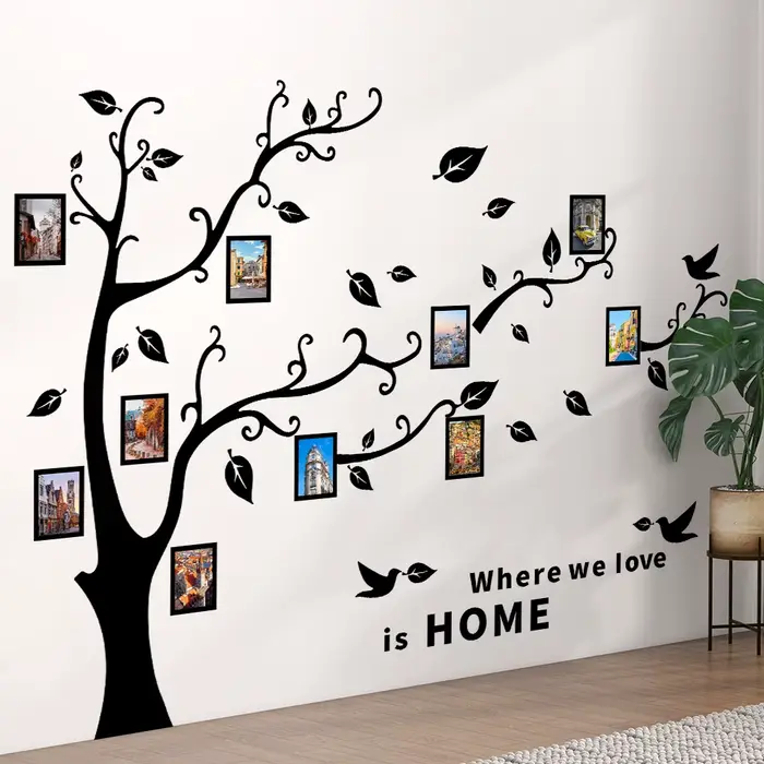 Autocollants muraux en forme d'arbre pour photos