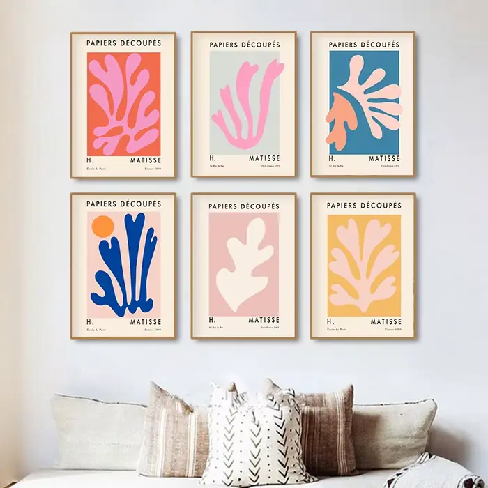 Henry Matisse – affiche d'exposition avec feuille colorée, toile d'art murale abstraite pour décoration de maison
