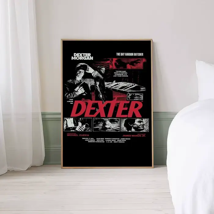 D-Dexter Michael C.Hall – affiche d'art auto-adhésive TV classique, autocollant rétro en papier Kraf