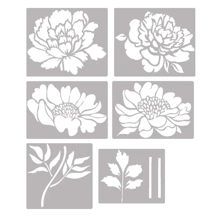 Grand modèle de fleur de clôture de jardin, modèle de peinture artisanale à jet d'encre, carte de de