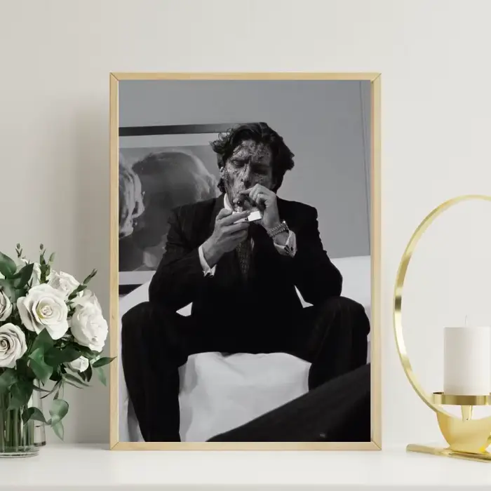 Affiche du film culte Patrick Bateman noir et blanc