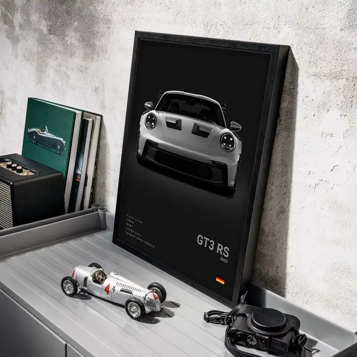 Pop noir et blanc allemagne luxe Super Sport voiture affiche esthétique 911 GT3 RS Turbo toile impression pour mur Art Garage chambre décor