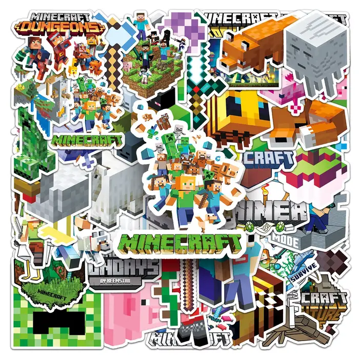 50/100pcs/set Autocollants Minecrafted DIY pour ordinateur portable, voiture, vélo, décoration graff