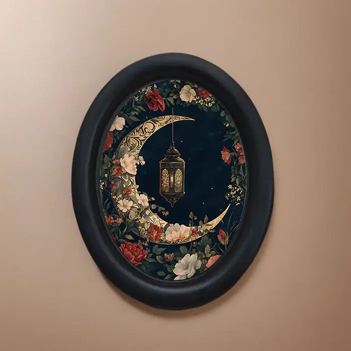 1 pièce de décoration murale vintage fleur et lune, art mural 3D de style gothique victorien – Panne