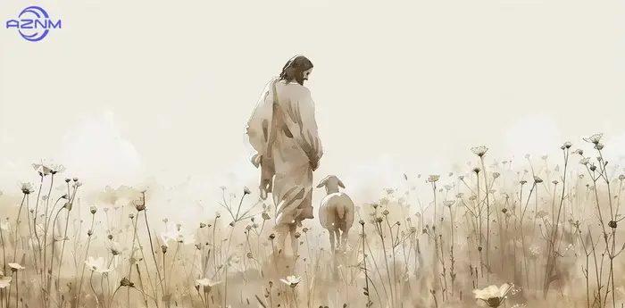 1PC esus et Lost Lamb Flower Field Poster