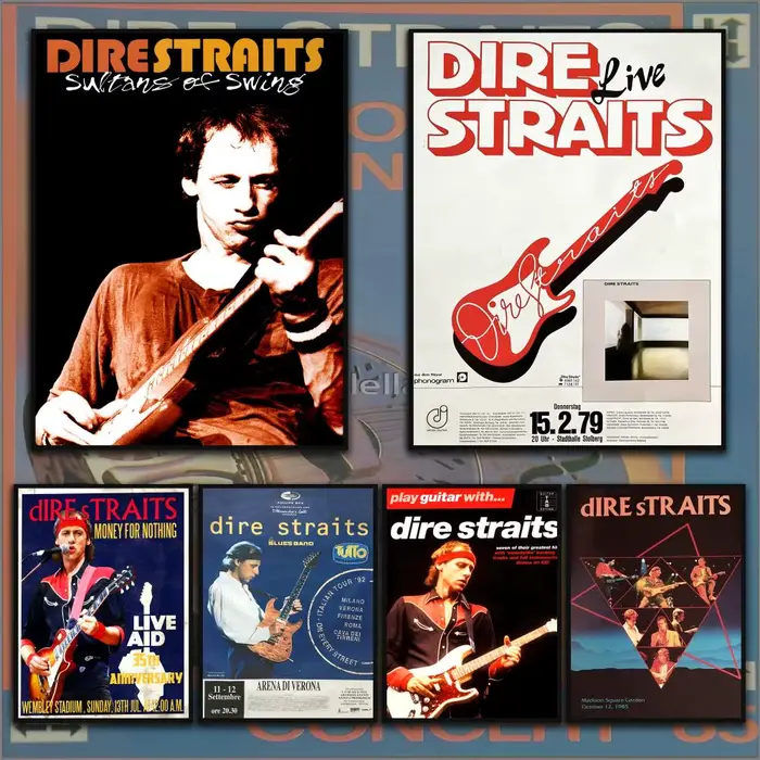 Chanteur d-dire s-straits Rock Band affiche HD Art collant mur étanche maison Anime film