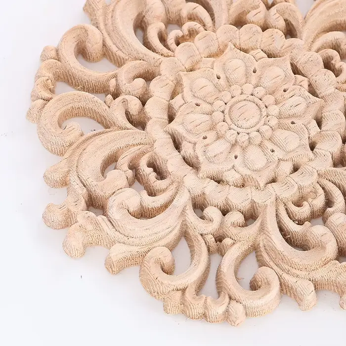 Fretwork-Planches Décoratives à Graver, Disque Rond en Bois, Accessoire de Porte Carimplantée, Mur d