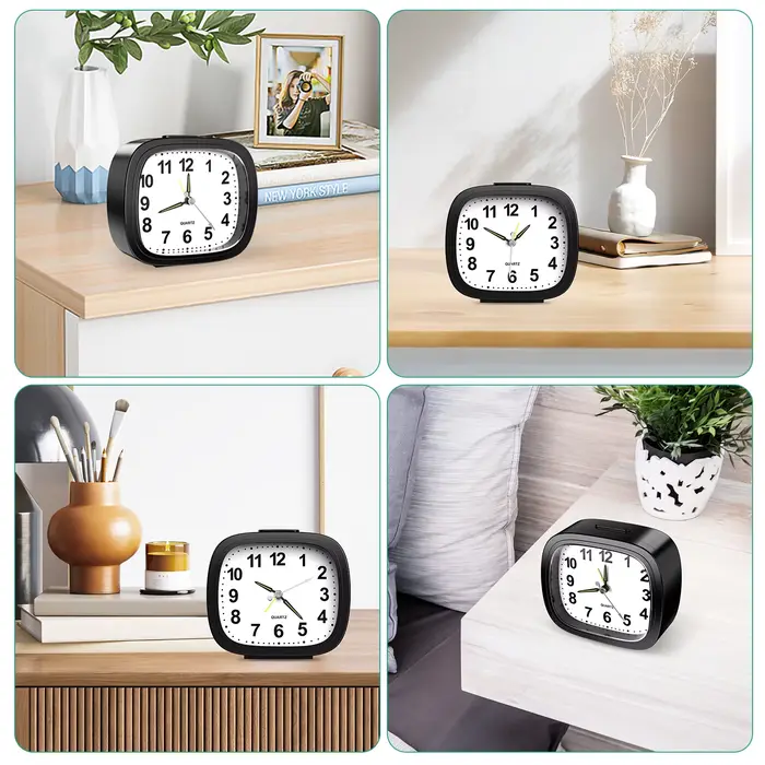 Horloges silencieuses ORIA, horloges de chevet sans tic-tac, alimentées par piles, horloges de table