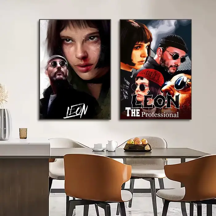 Affiche en toile de calligraphie de film classique Leon