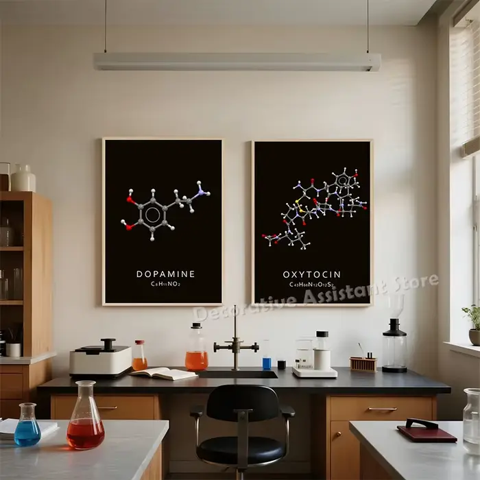 Affiches d'art moléculaire chimique : Dopamine