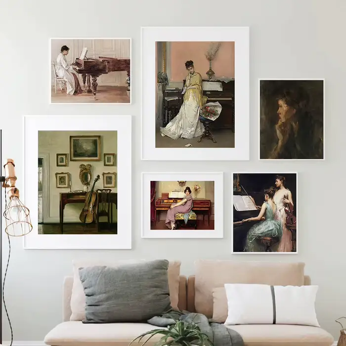 Fille lecture Vintage peinture à l'huile sur toile affiches Antique femme lecteur Portrait Art impression filles chambre bureau maison décoration murale