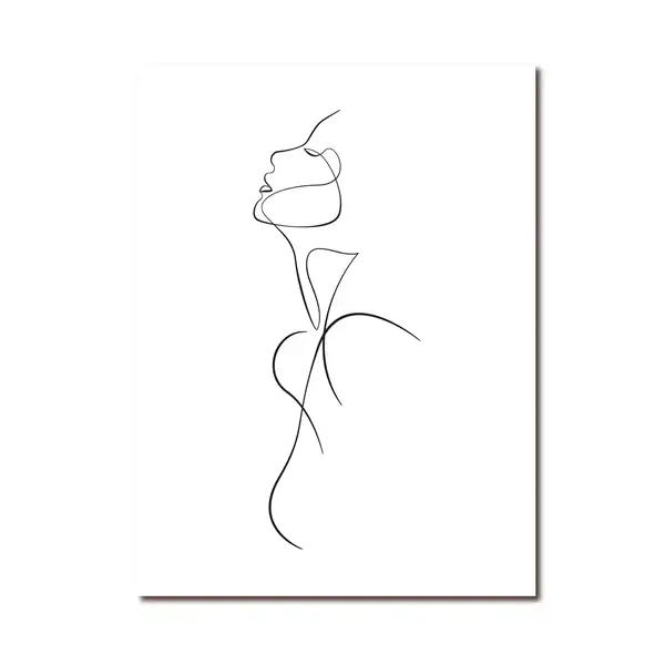 Femme nue abstraite une ligne dessin Art toile peinture imprime, figure nue féminine, ligne minimali