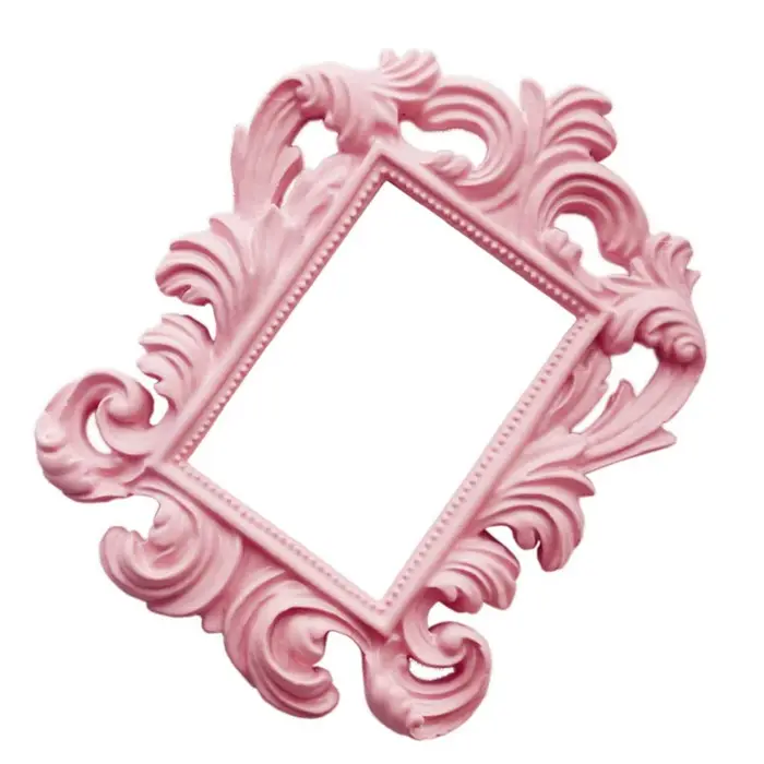Cadre Mural Rectangulaire Rose Vintage de Style Baroque, Décoration de Maison, Accessoire de Photo d
